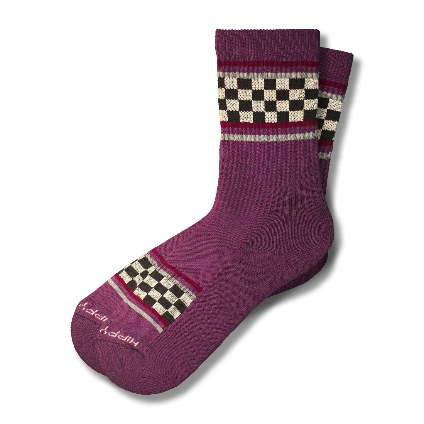 Checkers and Stripes Crew Socks - Orchid