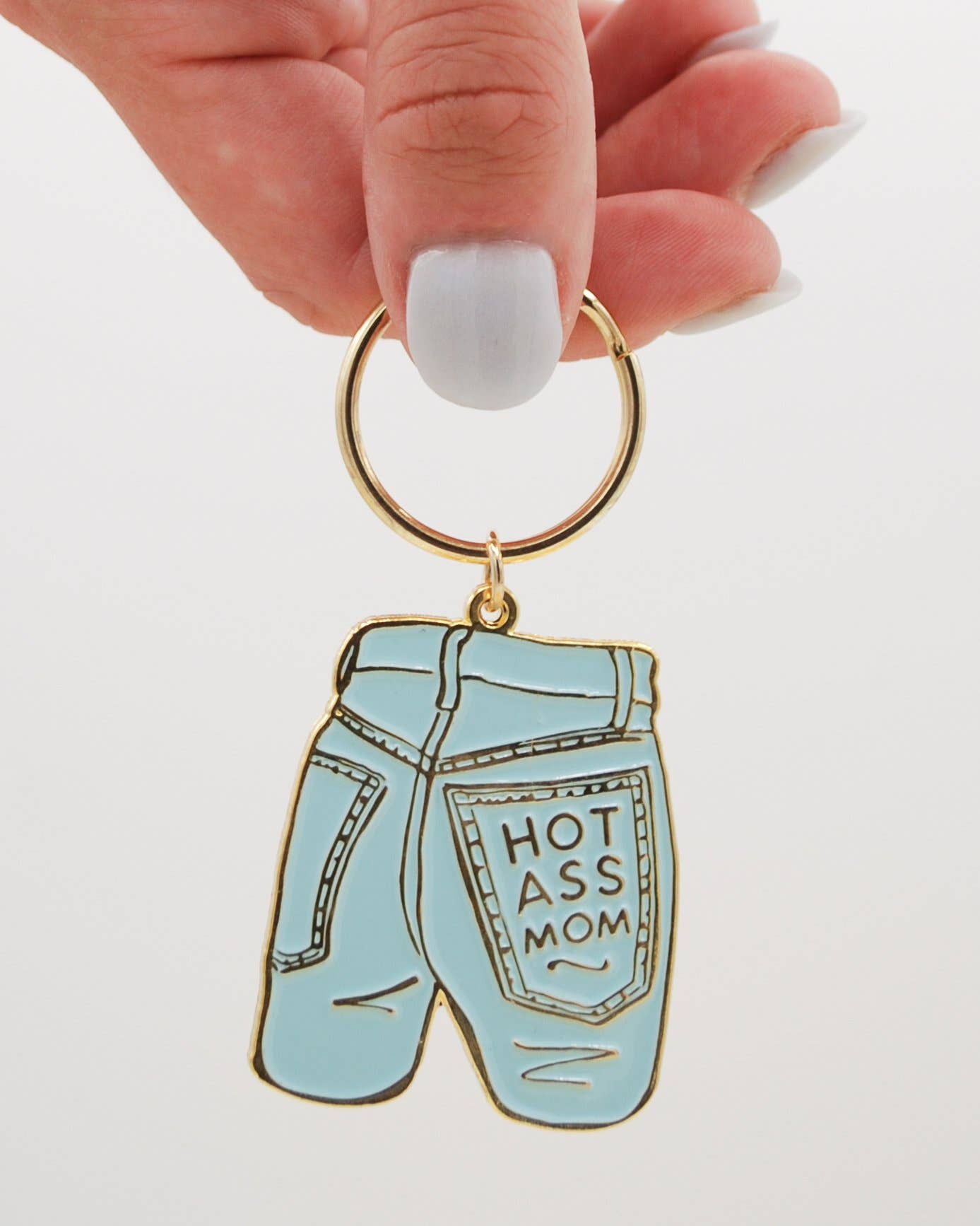 Mom Jeans Enamel Keychain