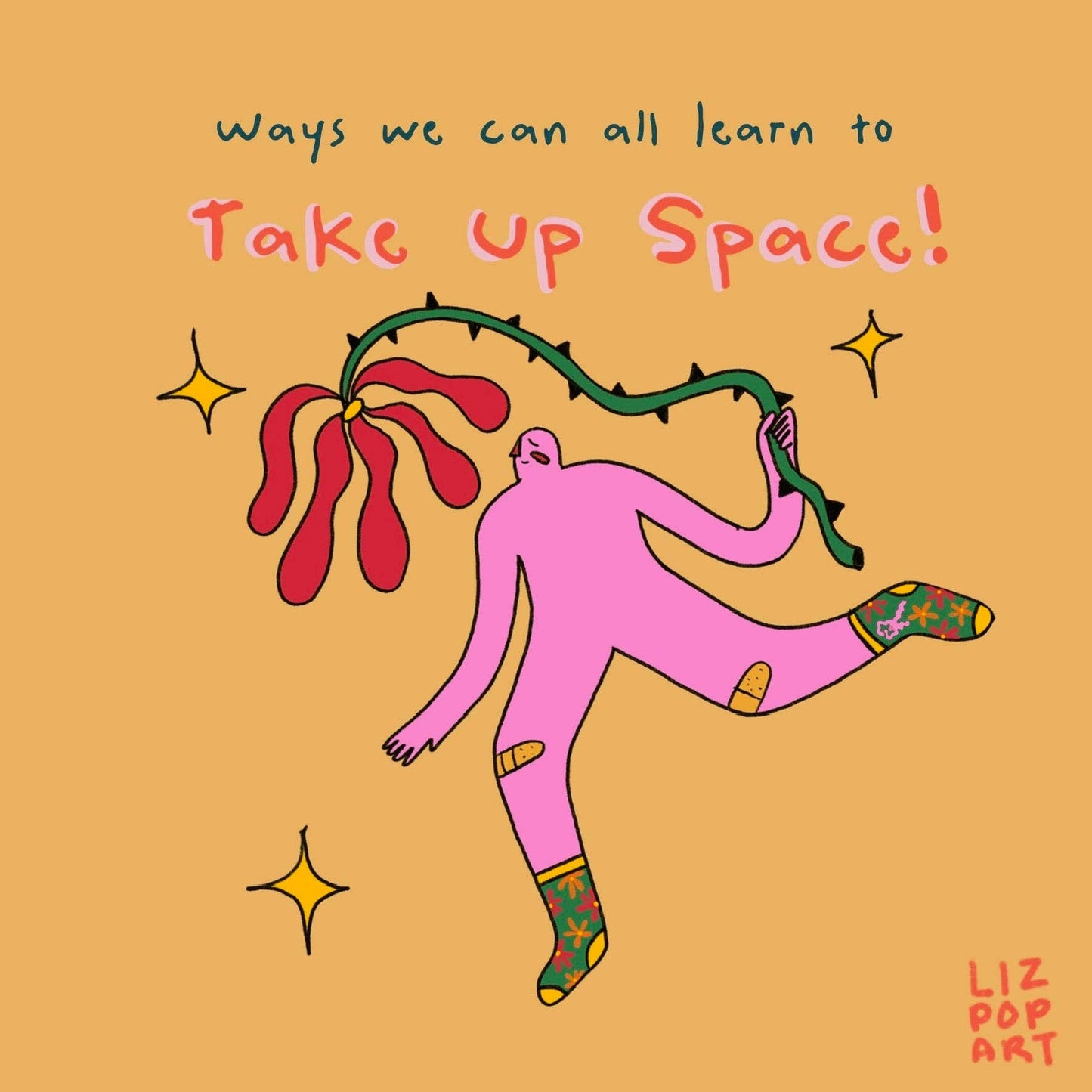 Liz Pop Art - Take Up Space Crew Socks