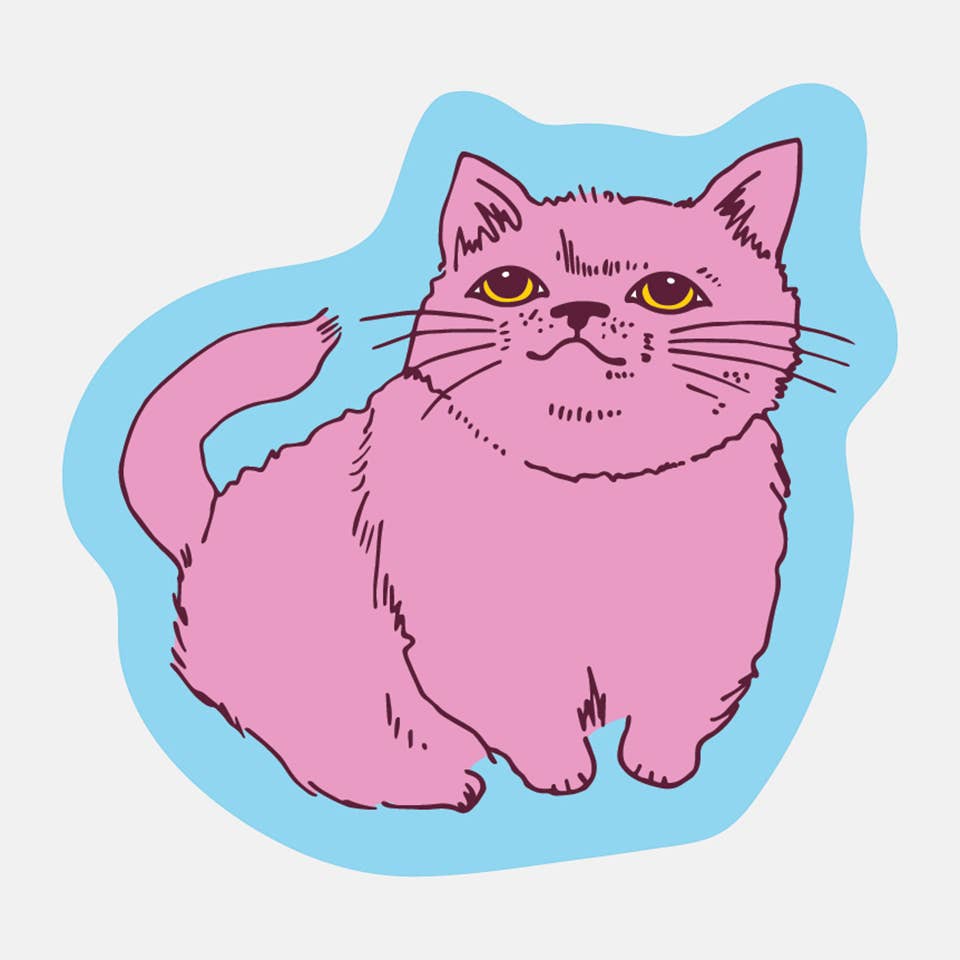 Pink Cat Sticker